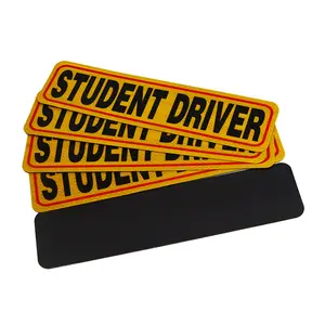 Student Driver Orange Reflective Custom Soft Magnet Warning Label Car Sticker