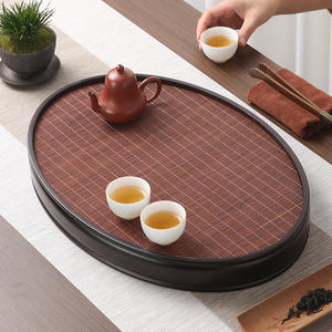 Bandeja de té de bambú, bandeja de té grande de bambú, caja de almacenamiento de agua de bambú, bandeja de almacenamiento portátil, venta al por mayor desde una sola unidad, directo de fábrica - Product Image 1