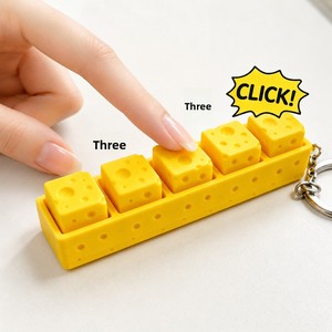 Giocattolo da Scrivania Antistress a Forma di Formaggio Stampato in 3D in Stile Minimalista Moderno, Portachiavi in PLA - Product Image 2