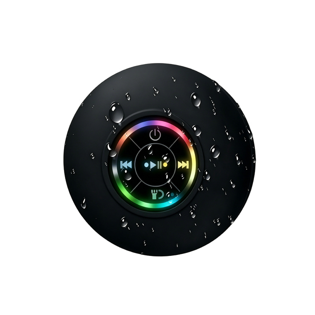 IPX4 Waterproof ABS+Silicone Suction Cup Bluetooth Speaker with RGB Light 5.3 Wireless Shower Type-C Charging Gift