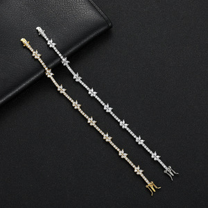 Tennis <b>Bracelet</b> Copper Zircon <b>Couple</b> Hip Hop Tanjing Fashion Lijing Necklace - Product Image 3