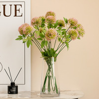 Fleur en plastique 61cm 2 têtes simulées boule d'oignon fleur supérieure événement à domicile décoration de mariage pissenlit artificiel