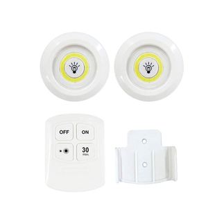 Battery Operated Modern Dimmable Tap Push <b>Light</b> 3pack Ultra Bright 150 Lumen Cob Led Puck <b>Remote</b> Control White Room <b>Switch</b> - Product Image 1