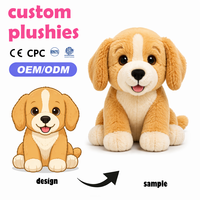 Aangepaste OEM Schattige Puppy Hond Pluche Speelgoed PP Katoen Gevuld Zacht Knuffeldier Verjaardag Stressverlichting Kindercadeau CE CPC EN71