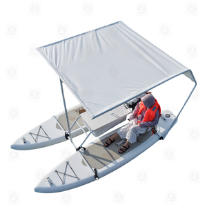 Planche à pagaie <span class=keywords><strong>gonflable</strong></span> pliable en PVC à double coque stable avec anneaux en D pour la pêche et le tourisme, portable, pour loisirs, double paddleboard - Product Image 3