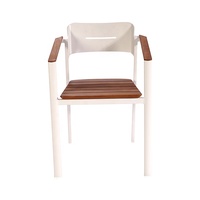 patio, ensemble de salle à manger en bois de teck, 4 pièces, table basse en aluminium pour jardin extérieur et chaises 3 places