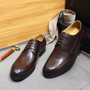 Chaussures habillées en cuir véritable faites à la main pour homme, style Oxford à lacets, idéales pour mariage, fête ou bureau - Product Image 2