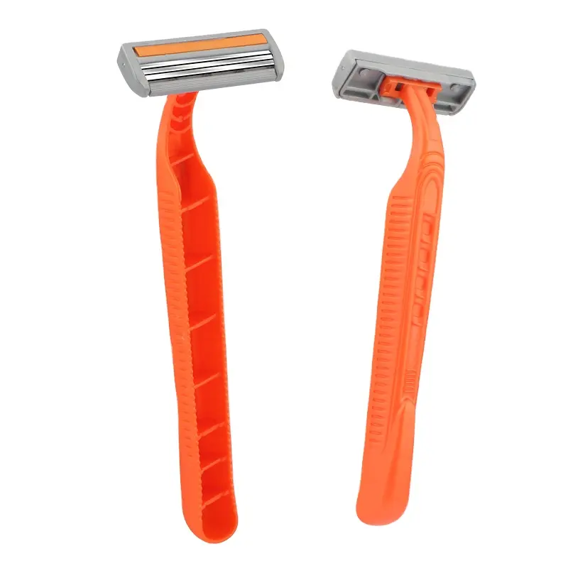 D311L Plastic handle face hair shave disposable razor 3 blade shaving stick three blades razor