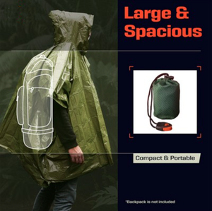 Poncho d'urgence personnalisé avec logo, doublure en mylar pour kit de survie, sécurité en plein air, imperméable, <span class=keywords><strong>isolation</strong></span> <span class=keywords><strong>thermique</strong></span> - Product Image 5