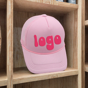 Gorra Trucker Personalizada de 5 Paneles, Gorra de Espuma con Panel de Malla, Logotipo Bordado, Frente Rosa, Unisex, 100% Poliéster, para Todas las Estaciones - Product Image 2