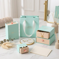 Cajas de Regalo de Joyería de Cartón con Estampado de Lámina Dorada Personalizado, Cajas de Papel Deslizables de Alta Calidad para Joyería Pequeña