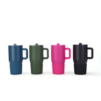 Nouvelle tasse Bingba de 20 oz du fabricant, avec poignée, en acier inoxydable 304, isotherme, avec paille, pour voiture, pour le commerce transfrontalier