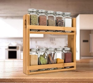 Factory Direct Bamboo High Quality <b>Kitchen</b> Shelf Tiered Bamboo Spice Rack Organizer - Product Image 1