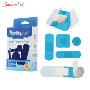 Apósitos de tela PE multiforma azules al por mayor, antibacterianos, elásticos, suaves, impermeables y detectables para heridas. - Product Image 6