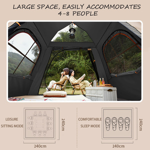 5-8 người gia đình lớn đi du lịch chống nắng Vinyl di động có thể gập lại tán tán + Lều tự động - Product Image 2