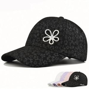 New Arrivals Fashion Sports <b>Hats</b> Womens Customized Baseball Capgorras Mesh Floral Lace Baseball Cap <b>Hat</b> With Rhinestone - Product Image 2