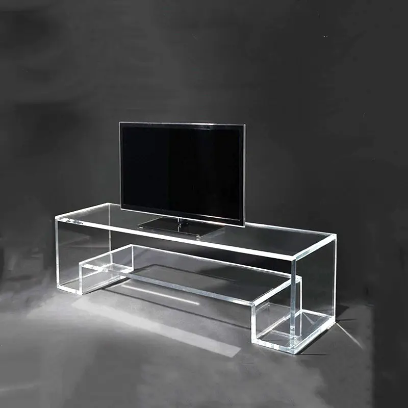Benutzerdefinierte Klar Acryl Stunning Tv-ständer Monitor Stand Plexiglas Computer Monitor Bildschirm Halter Tisch mit Buch Halter