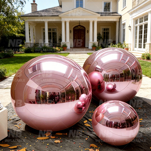 Reusable Rose Gold Inflatable <b>Mirror</b> <b>Ball</b> Birthday Wedding Party Decorations Reflect Big Shiny Decoration Customized Inflatable - Product Image 6