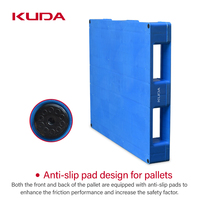 Palette en plastique robuste Kuda 1210E-PBCZ, palette industrielle résistante à l'humidité pour entrepôt, 1200x1000x165mm