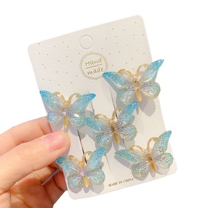 Venta Caliente, Nueva Moda, Accesorios para el Cabello para Niñas, Diadema Infantil con Degradado de Colores, Pinza de Pelo con Mariposa - Product Image 1