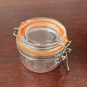 Bocal en verre avec col en silicone à fermeture rapide pour la pâtisserie domestique, bouteille de portionnement pour confiture, purée de fruits, aliments pour bébés, faite à la main - Product Image 4