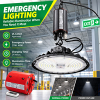 Lampes LED UFO haute luminosité IP65 étanches 150lm/W 150W 200W 240W avec driver d'urgence pour usine