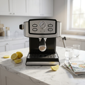 Stainless Steel Semi-<b>Automatic</b> <b>Coffee</b> <b>Machine</b> Adjustable Grind Size Pressure Gauge Home Commercial Dual Use Espresso Brewer - Product Image 1