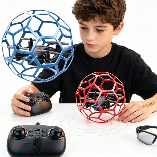 WGNRC Y13 Air Football Rc Quadcopter,2.4g Rc Racing Quadcopter Toy Cool Led Lights Rc Stunt Quadcopter,Ball Shape Rc Quadcopter