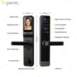 Serrure <span class=keywords><strong>de</strong></span> porte intelligente Tropernic avec empreinte digitale, application Tuya, biométrique, reconnaissance d'empreintes digitales, œil <span class=keywords><strong>de</strong></span> porte intelligent - Product Image 6