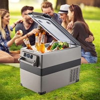 Mini-réfrigérateur de voiture 45L avec congélateur, compresseur portable 12/24V DC 110-240V, disponible depuis l'entrepôt UE, compatible dropshipping