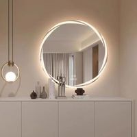 Miroir de salle de bain LED moderne tendance OEM ODM avec éclairage, capteur tactile intelligent, anti-buée et haut-parleur Bluetooth pour salon