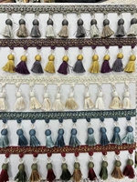 Accessoires de garniture de dentelle de frange de pendentif en polyester 100% avec des perles et pour la sangle de bordure de rideau