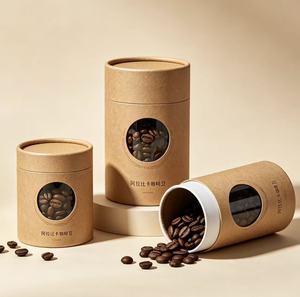 Vente en gros de boîtes à café en papier kraft écologiques, tube cylindrique personnalisé avec logo pour le stockage du café moulu - Product Image 1