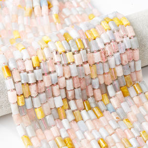 Cuentas <span class=keywords><strong>de</strong></span> tubo <span class=keywords><strong>de</strong></span> morganita para fabricación <span class=keywords><strong>de</strong></span> collares, joyería <span class=keywords><strong>de</strong></span> piedras preciosas <span class=keywords><strong>de</strong></span> 7x11mm - Product Image 1