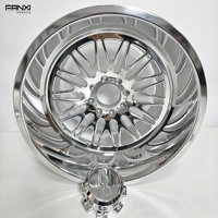 Jantes forgées FANXI entièrement polies 20x10 22x12 pour Ford Chevy 1500 8 trous 24x14 8x170 pour Ford F250 F350 avec enjoliveurs flottants personnalisés