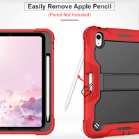 Étui robuste pour tablette iPad 10e génération 10,9 pouces, coque en silicone avec béquille et support pour stylet