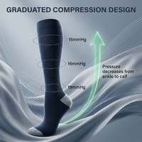 Chaussettes hautes de compression graduée en fibre de bambou respirante à motif à pois tricoté pour jeunes femmes et hommes, idéales pour l'évacuation de l'humidité en voyage