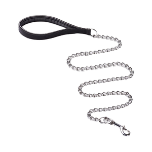 Servicio pesado 6 pies. Correa para perros grandes y medianos de 3,0mm (25-120 libras) con mango acolchado y cadena galvanizada soldada - Product Image 1