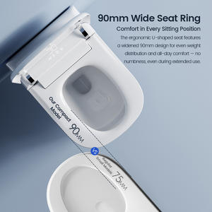 Ware sanitaire mural automatique haut de gamme <span class=keywords><strong>WC</strong></span> intelligent avec télécommande mur <span class=keywords><strong>suspendu</strong></span> en céramique pour salle de bain avec drainage P-Trap - Product Image 4