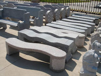 Table à manger et chaises en pierre de granit blanc en forme de main pour jardin et cour