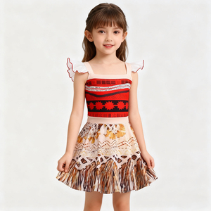 Disfraz <span class=keywords><strong>Ocean</strong></span> Moana colección vestido niños Cosplay niñas princesa Vaiana TV y película disfraces aventura bohemio Anime traje - Product Image 6