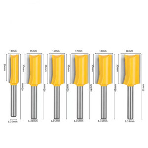 Juego de brocas de carburo de 2 flautas, vástago 1/4, cortador de fresado <span class=keywords><strong>CNC</strong></span> para madera y carpintería, 6 unidades - Product Image 4