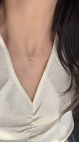 Cadena de eslabones con colgante de plata 925 certificada, moissanita y circonita, exquisita, personalizable OEM/ODM, romántica, para venta transfronteriza