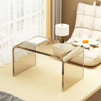 Table d'appoint en acrylique transparent, table d'angle de canapé moderne et minimaliste