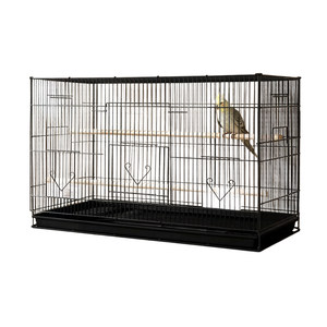 Rectangular Steel Wire Pet Cage For <b>Small</b> Birds Durable Painted Iron Frame With Plastic Tray Horizontal <b>Sliding</b> Door Indoor Use - Product Image 1
