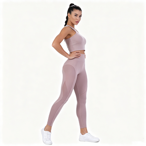 Set Yoga Personalizzato per Donne, Top e <span class=keywords><strong>Leggings</strong></span> per Fitness e Corsa, Completo Sportivo Senza Cuciture - Product Image 5