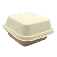 Cajas Cuadradas para Hamburguesas de Pulpa Degradable y Ecológicas, Resistentes al Agua y al Aceite, con Laminado Mate y Relieve, para Sushi