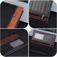 Baellerry dompet panjang kulit PU pria, dompet kapasitas besar ritsleting dengan banyak slot kartu
