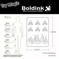 Tatouage au stylo Boldink personnalisé, motif flamme minimaliste réaliste, art corporel, imperméable, longue durée (2 semaines), encre Jagua Juice