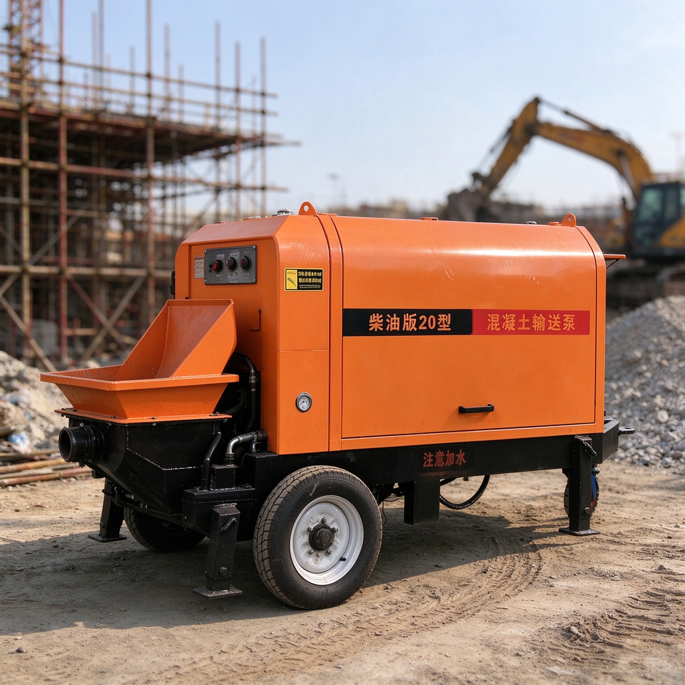 W Type Engine Design Diesel Engine Operated School Building Concrete Pump Machine Custom ...